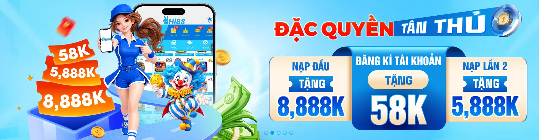 Hi88 new member register bonus and deposit promo